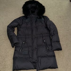 Coach black down and feather coat